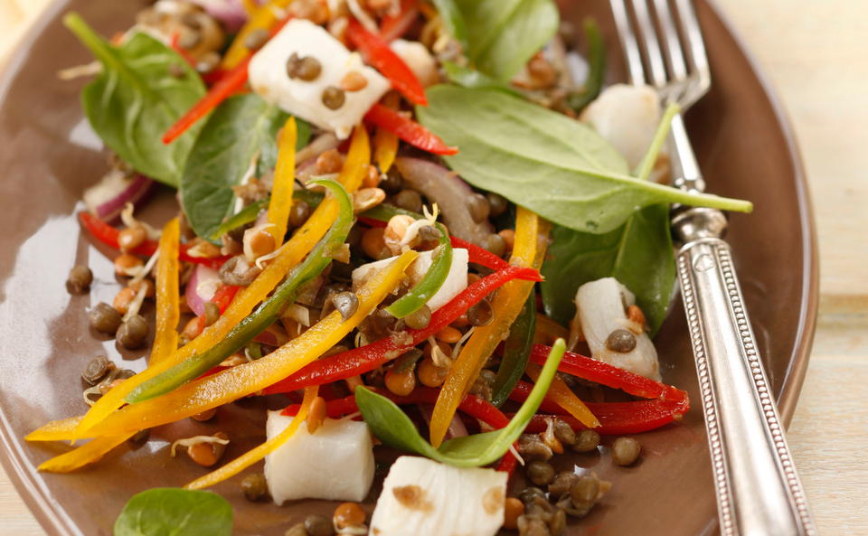 Linsensalat mit Ceviche