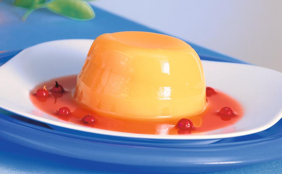 Mandarinen-Joghurt-Pudding mit Preiselbeersauce