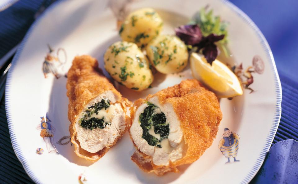 Hühnerschnitzel mit Spinat-Mozzarella-Fülle