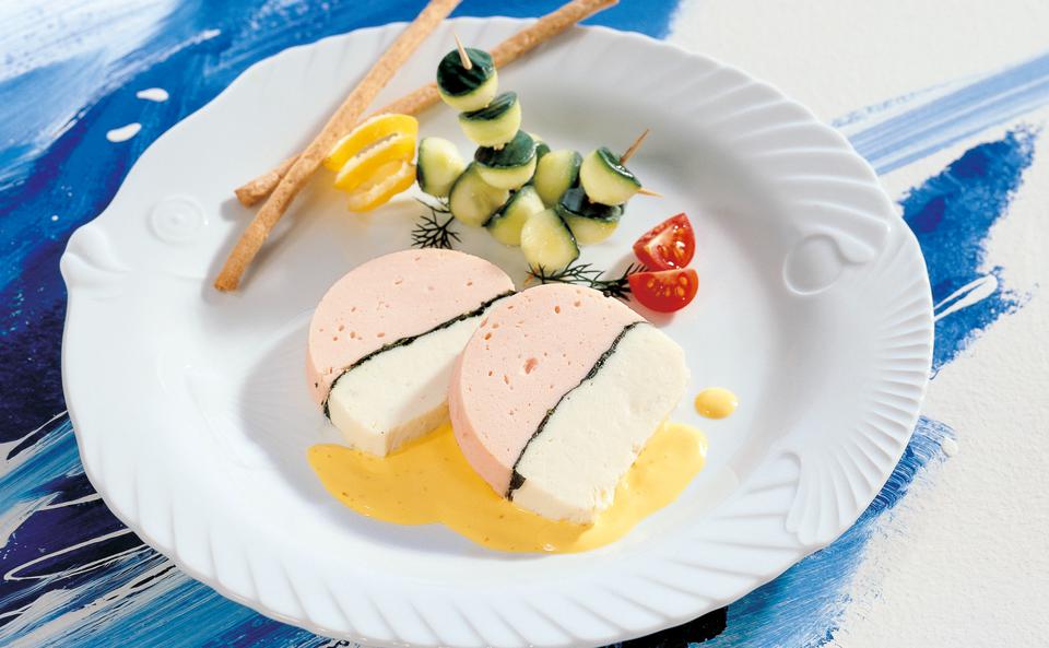 Hecht-Lachs-Terrine mit Safransauce