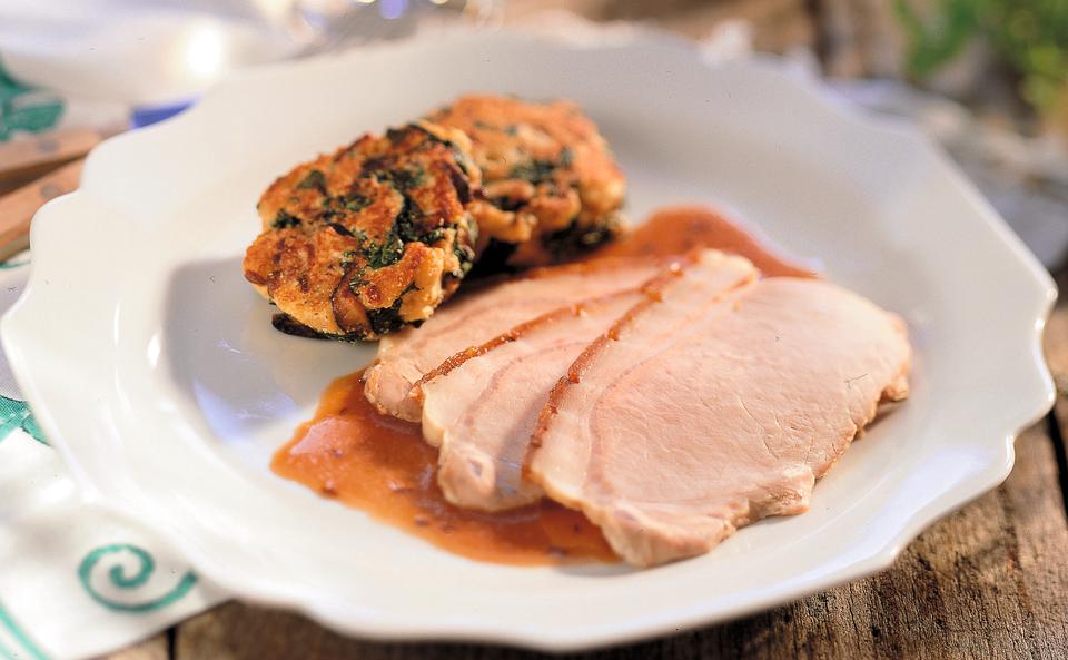 Ladinischer Schweinsbraten mit Pilzknödeln