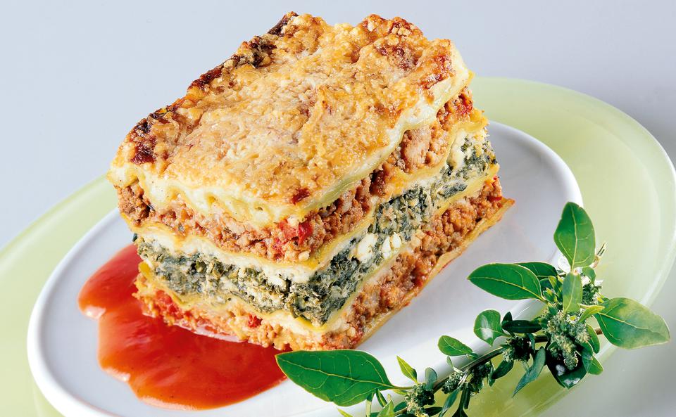 Fleischige Wildspinat-Lasagne