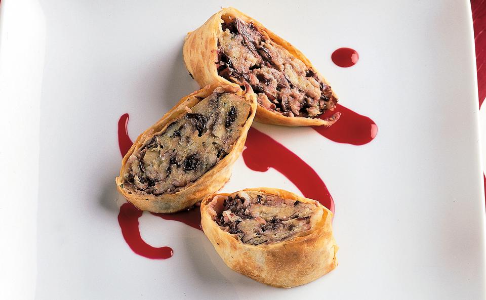 Radicchio-Käsestrudel mit Reis