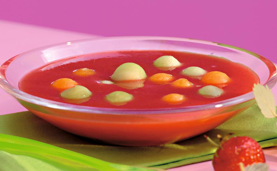 Erdbeersuppe mit Melonen