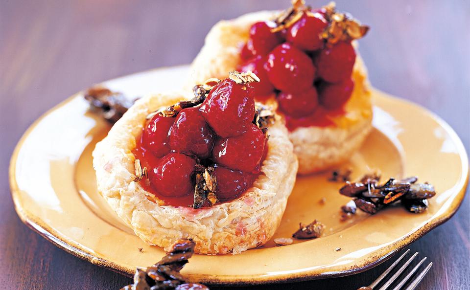 Kürbistörtchen mit Himbeeren