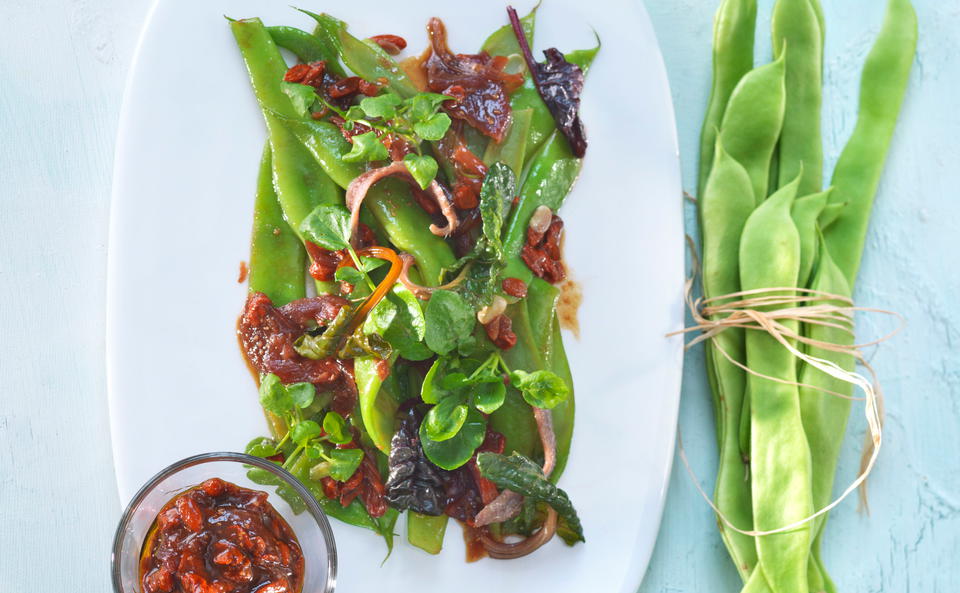 Fisolensalat mit Goji-Paste