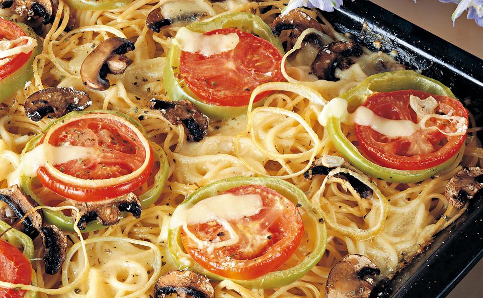 Spaghetti-Gemüse-Pizza