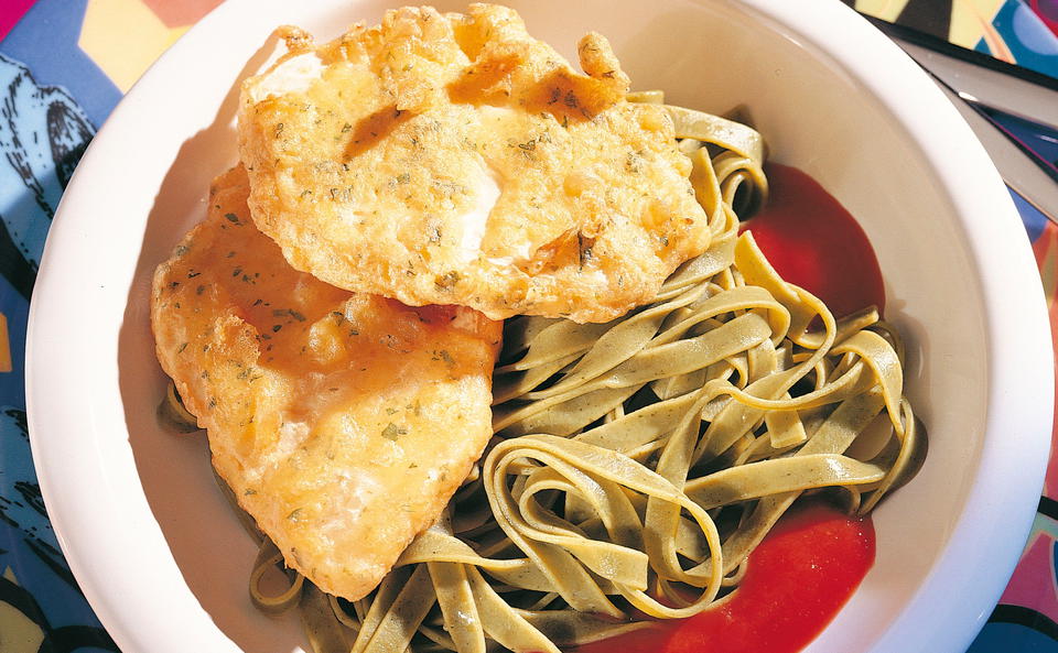 Vegetarische Piccata milanese vom Sellerie