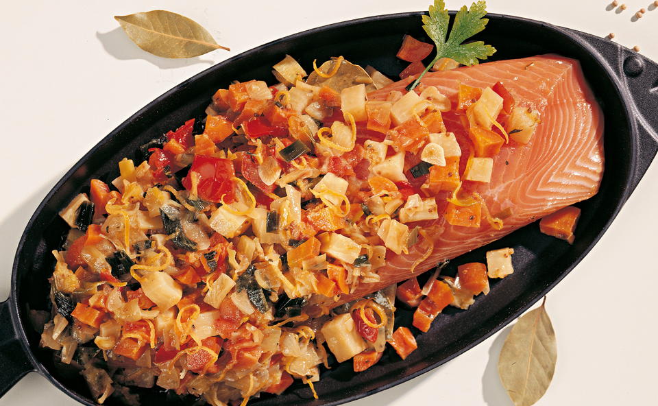 Lachs in Gemüsemarinade