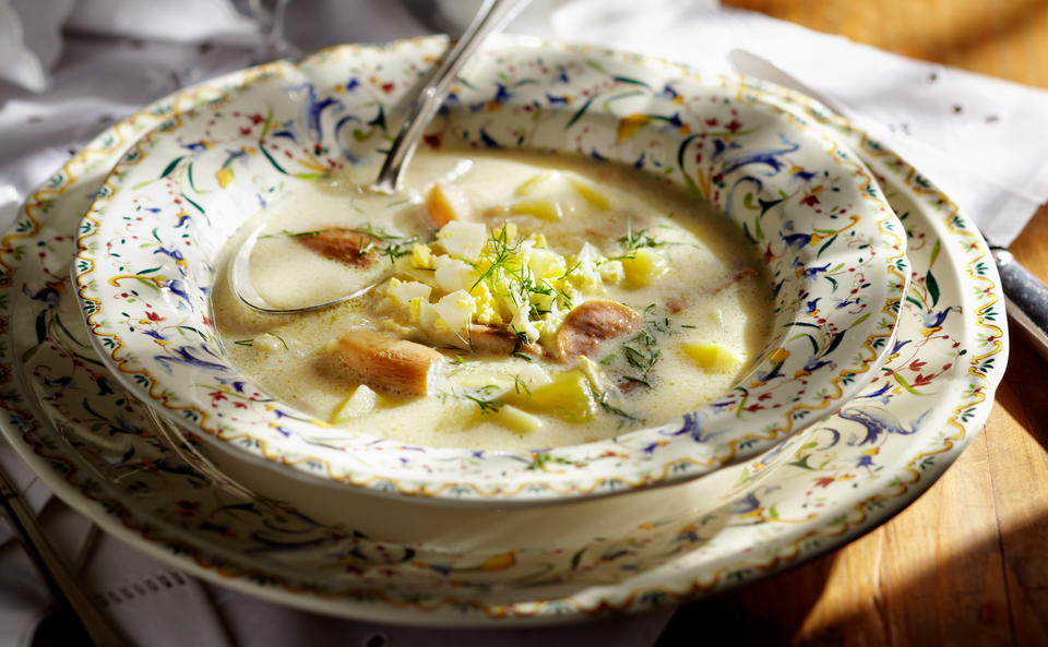 Erdäpfel-Dillcremesuppe mit Ei