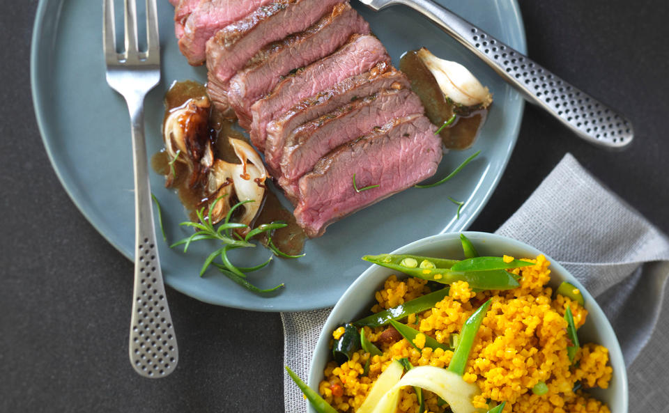 Lammfilet mit Gemüsebulgur