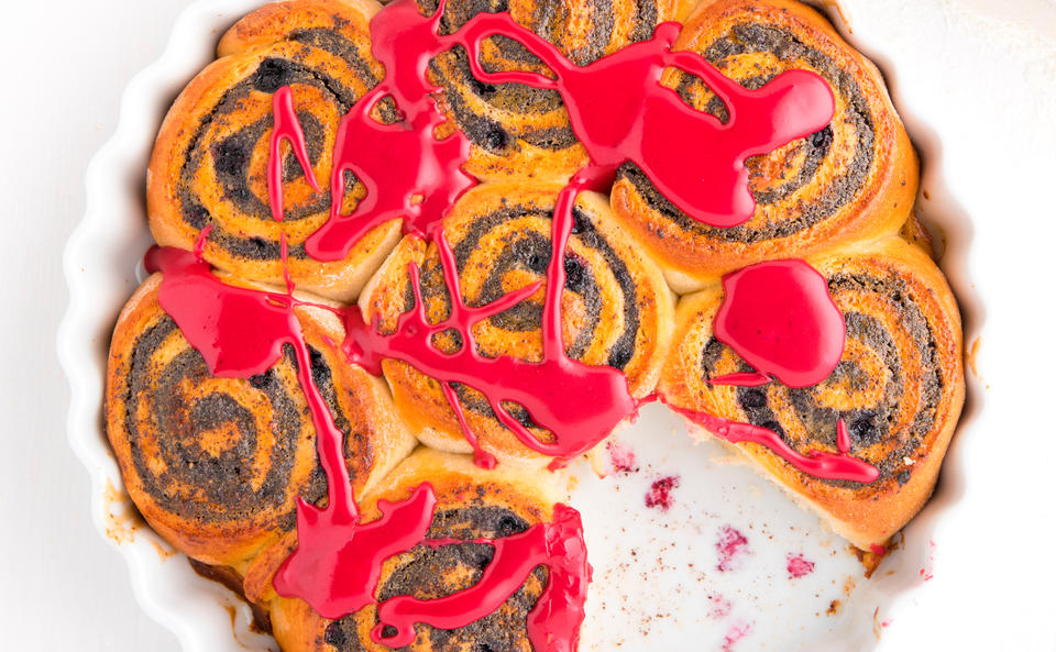 Mohnschnecken mit Waldheidelbeeren