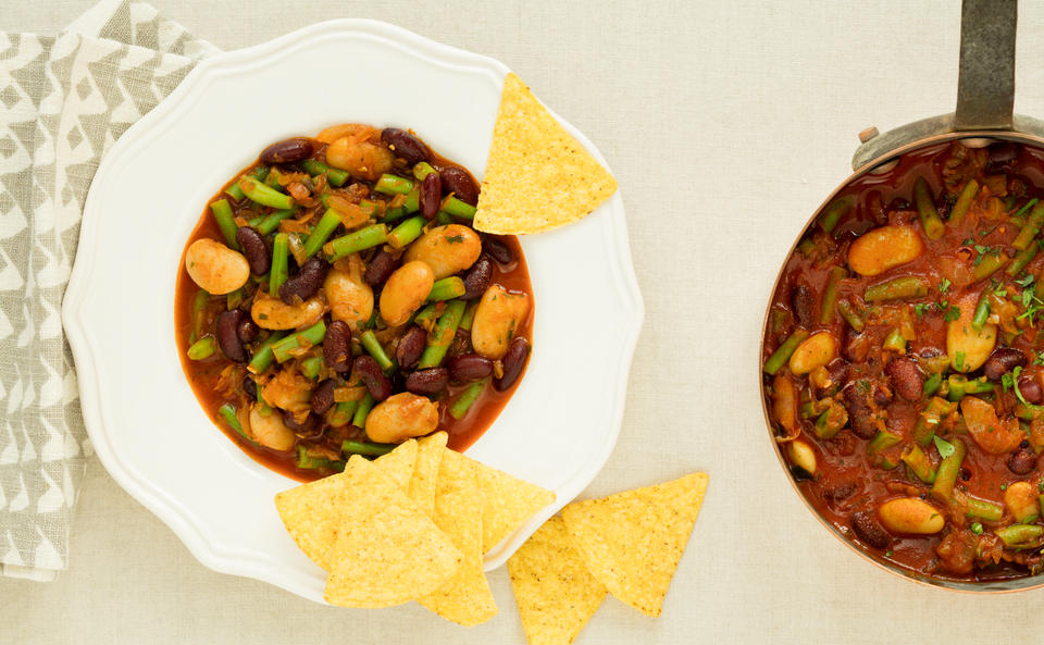 Veggie-Chili mit Fisolen und Bohnen