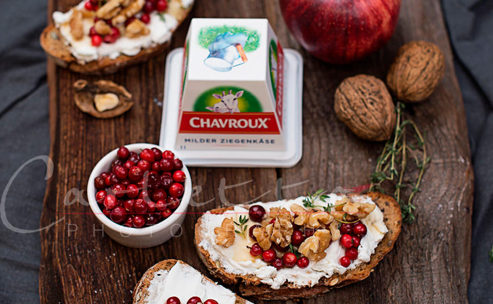 Herbstsalat mit Chavroux Crostini 