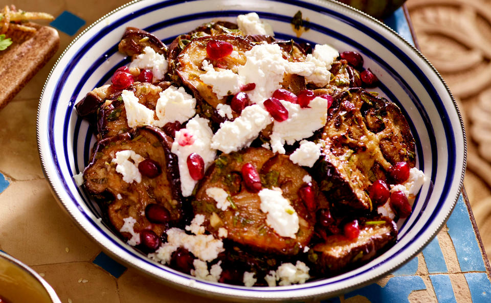 Melanzanisalat mit Charmoula-Marinade