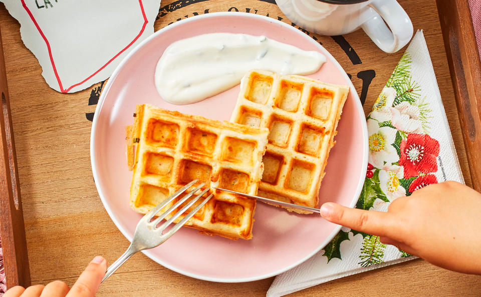 Waffeln mit Parmesan und Speck