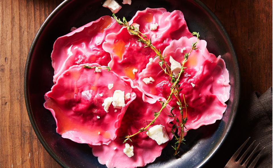 Rote-Rüben-Ravioli mit Orangenbutter