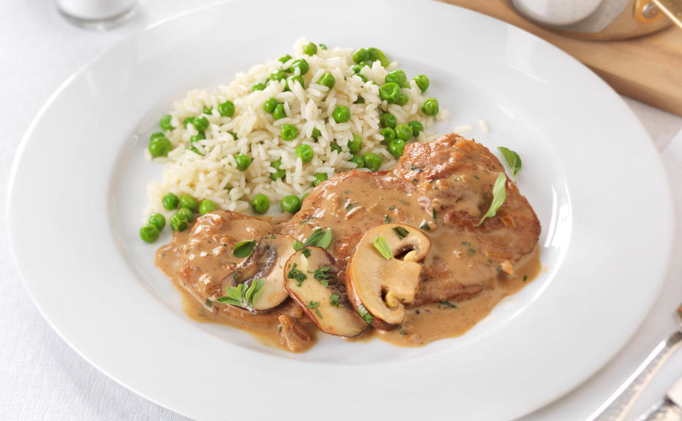 Champignon-Schnitzel mit Risipisi