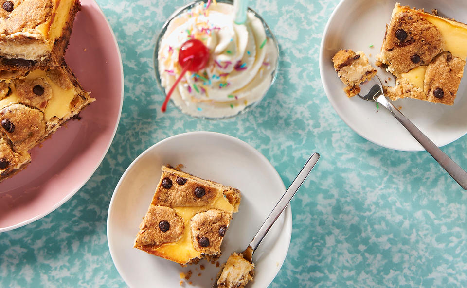 Cookie-Kuchen mit Cheesecakefülle